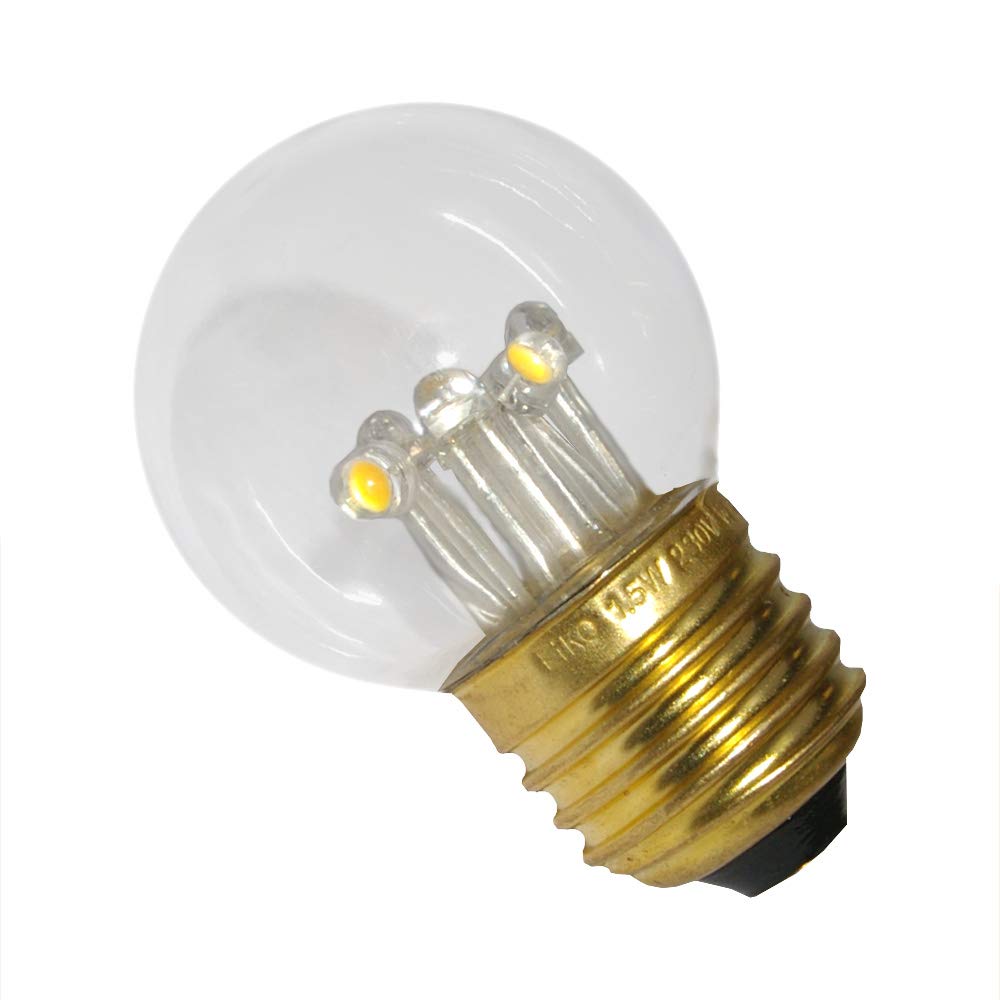 1 x /10 x /100 x LED gota 5 + 4 1 W E27 transparente plástico blanco cálido para exterior bola bombilla, 100 unidades, E27