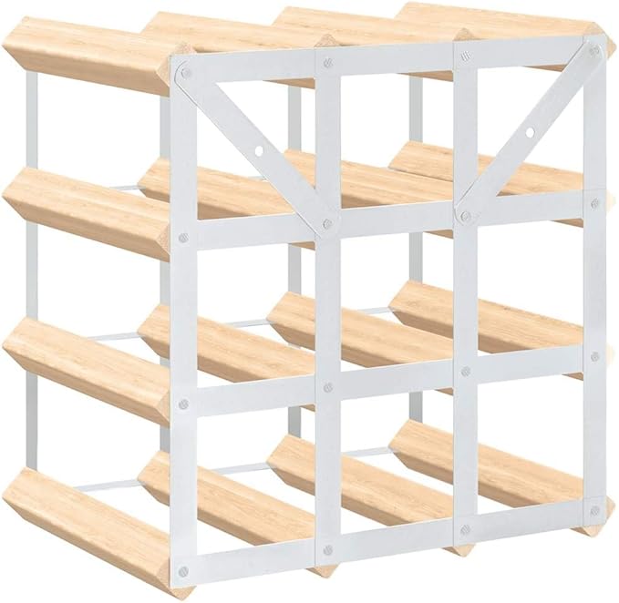 vidaXL Organizador de Botellas de Vino para 12 Botellas, Madera de Pino miniatura 7