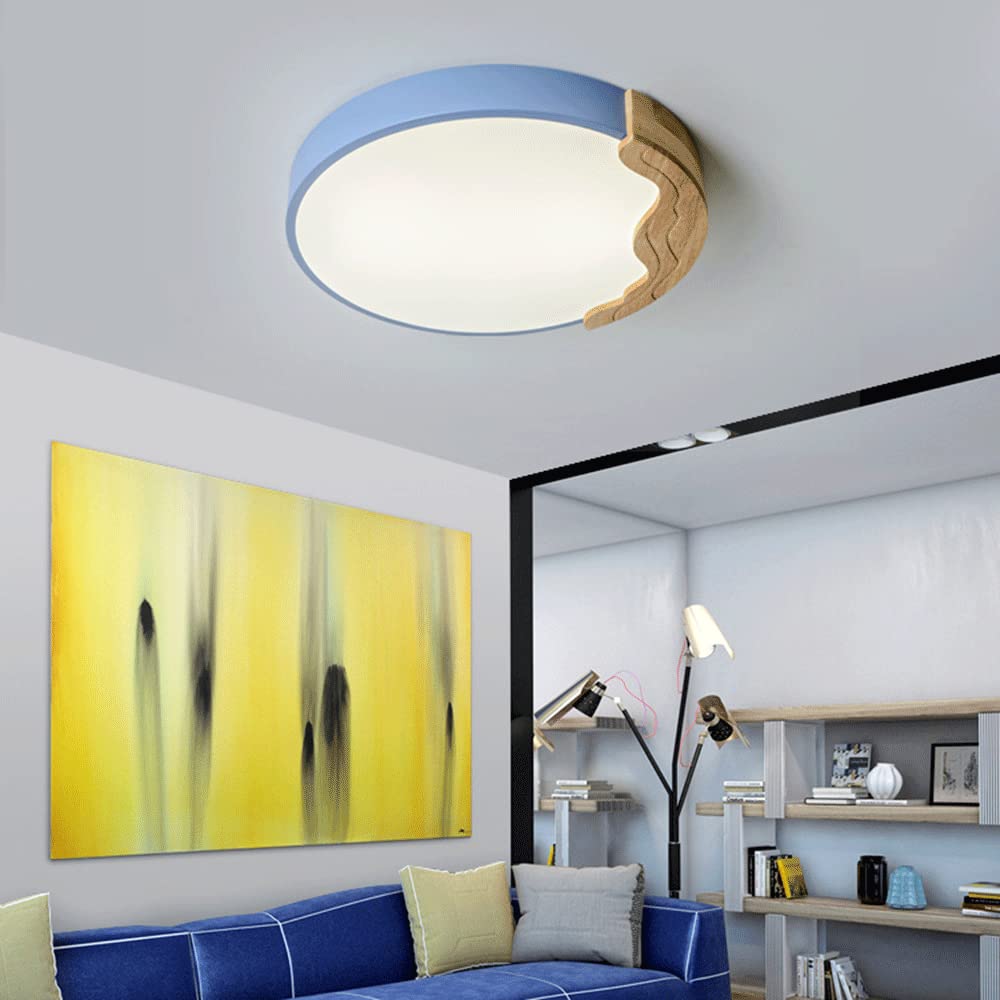 Lampa sufitowa do sypialni nowoczesne okrągłe drewno LED kreatywne regulowane przyciemniane akrylowe oświetlenie sufitowe do sypialni kuchnia salon