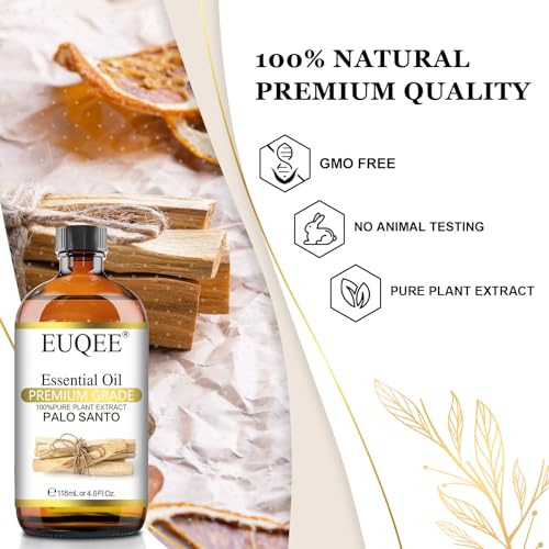 EUQEE-Palo-Santo-Essential-Oil-118mL-Pure-Palo-Santo-Oil-Premium-Essential-Oil-with-Glass-Dropper-for-Diffuser-Soap-Candle-Making-4Fl-Oz EUQEE Palo Santo Essential Oil 118mL Pure Palo Santo Oil Premium Essential Oil with Glass Dropper for Diffuser Soap Candle Making 4Fl Oz