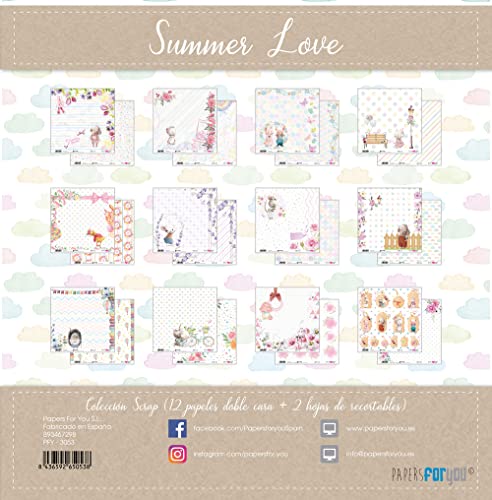 Papers For You Blocco di Carta 12 Flogli Scrap