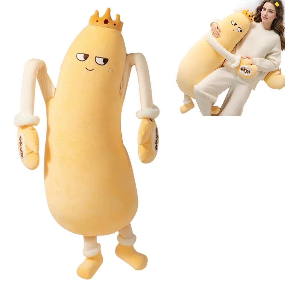 Mango Plush Hugging Pillow, Long Body Pillow, Patting Plush Pillows with Music Playback and Bluetooth Recording, Soft Stuffed Animal Sleep Aid for Adults Side Sleeper