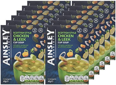 Ainsley Harriott Scottish Style Chicken & Leek Cup Soup, 60 g, Pack of 12