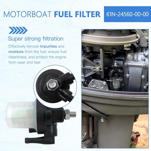 61N-24560-00 18-79910 5410-93401 Fuel Filter for Yamaha Outboard Motor 15HP 20HP 25HP 30HP 40HP 48HP 50HP 55HP 60HP 70HP 75HP 90HP 9.9HP for Yamaha 150 115 2 4 Stroke Marine Boat Fuel Filter