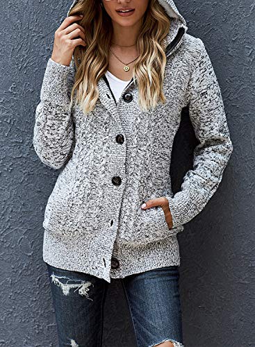 Sidefeel Women's Cardigan Sweaters Hooded Cardigans Fleece Lined Jackets Winter Sweater Coat2