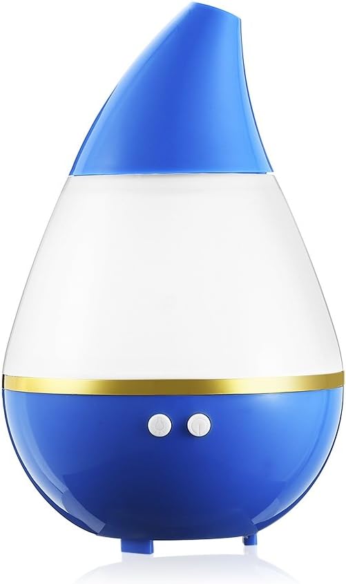 Ultrasonic Mini Humidifier Air Diffuser Purifier Atomizer USB Power with LED Light for Home Office (Blue)