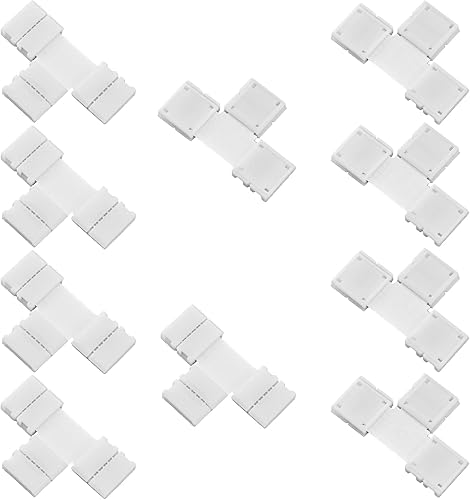 Fielect - Conector de tira LED en forma de T de 0.472 in para 5 conductores RGB 5050, 10 unidades