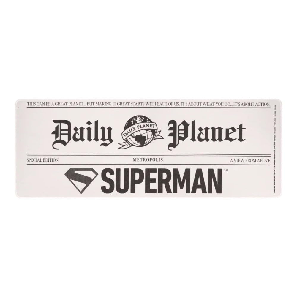 Superman Daily Planet podkładka na biurko, oficjalna licencja DC, antypoślizgowa gumowa podkładka pod mysz, projekt komiksowy, idealna do gier, pracy lub przeglądania, akcesoria do biura domowego