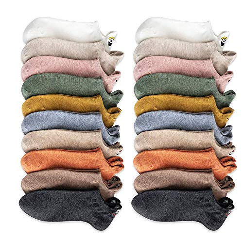 Flow.month Söckchen lustige Socken Damen Herren witzige Strümpfe?5 Paare Cartoon Stickerei Ausdruck Smiley Socken Unsichtbare Bootssocken, Einheitsgröße(Zufällige Farbe?