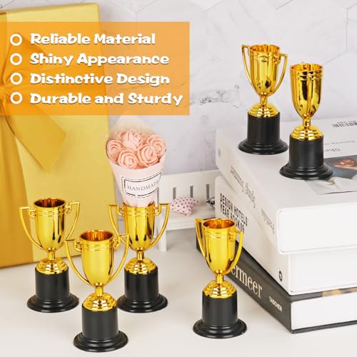 WINKIO Mini Trophies, 12 Pack Gold Trophy Award, Plastic Trophies for Kids, 4 Inch Trophy Cups, Award Trophies for Party Favors, Props, Rewards, Winning Prizes, Competitions Ceremony Parties Favor - Thumbnail 7