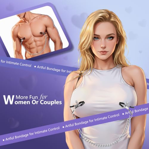 Image of BDSM Bondage Sex Collar Restraint Set, PU Leather Neck to Wrist Harness with Adjustable Handcuffs & Nipple Clamps,Kinky Sex Toys for Couples Role Play & Beginners