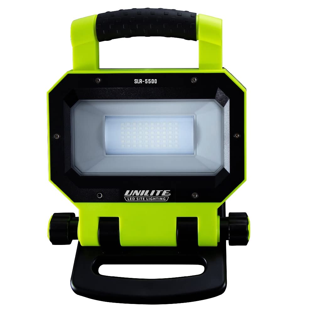 Uni-Lite Black & Yellow Slr-5500 Rechargeable Work Site Light With Powerbank | 5500 Lumen | 3 To 6 Hours Run Time | 54 Metre Beam Range | Ip54