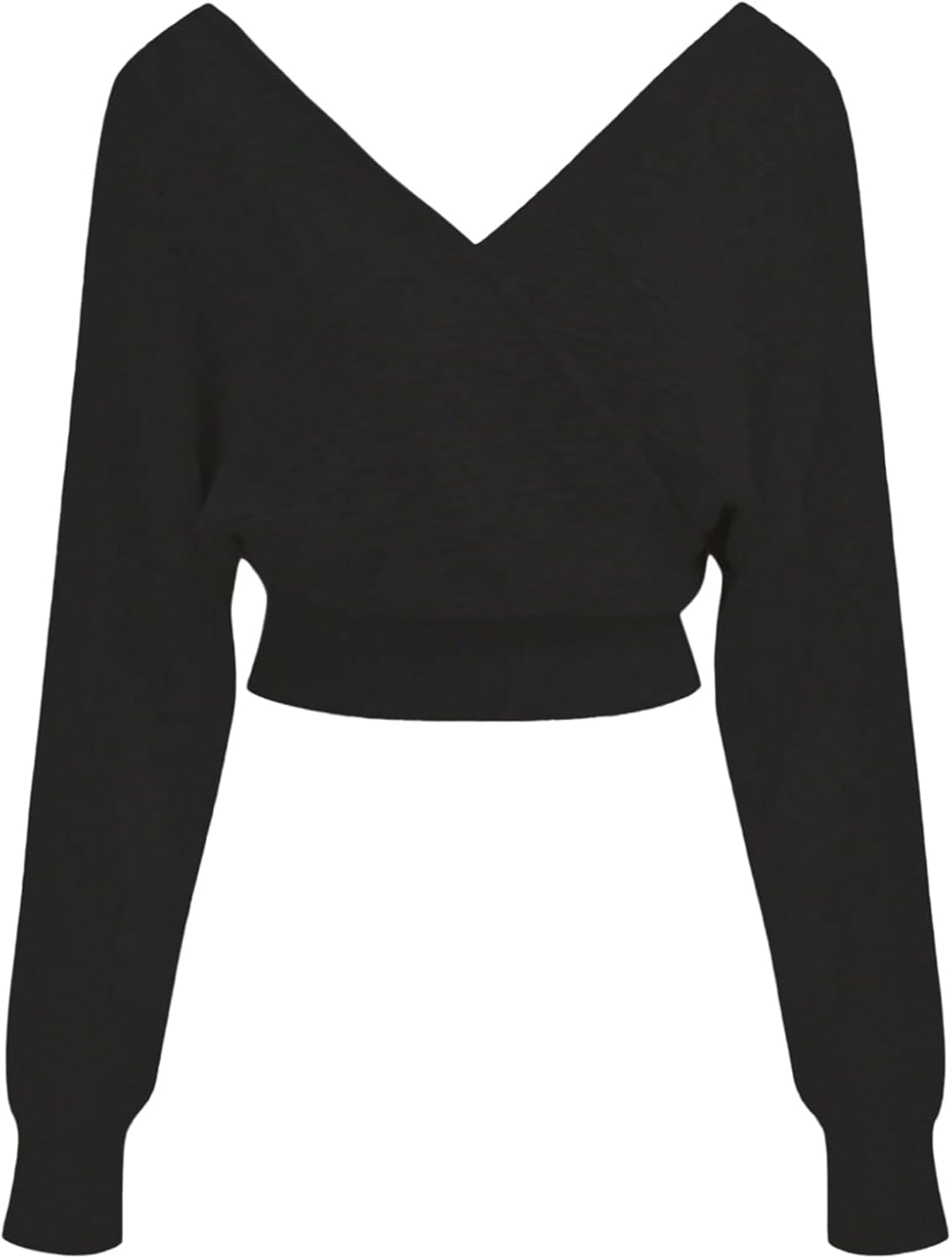 Verdusa Women's Off The Shoulder Cozy Sweaters Elegant Knit Pullover Wrap Crop Tops Fall Outfits