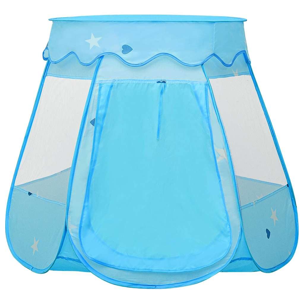 Kinder Spielzelt mit 250 Bällen, blaues Pop up Zelt 102 x 102 x 82 cm aus Polyester und Stahl, faltbar tragbar für Haus Höhle, Garten, Party, Camping und Rollenspiel