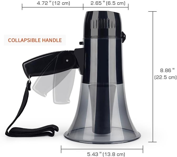 Portable Megaphone Portable Megaphone Bullhorn 20 Watt Power Compact Megephone Speaker Built-In Siren Alarm Modes With 240s Recording And Usb Port For Any Outdoor Sports Speaker Siren Bullhorn