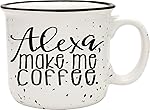 Alexa Make Me Coffee - Funny Ceramic Camper Coffee Mug- White 14 oz Large Coffee Cup - Novelty Mug, Perfect Gift for Women, Mom, Coworker, Boss, Wife, FriendUnder $20