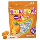 Zollipops The Clean Teeth Pops, Anti Cavity Lollipops, ORANGE, 15 Count