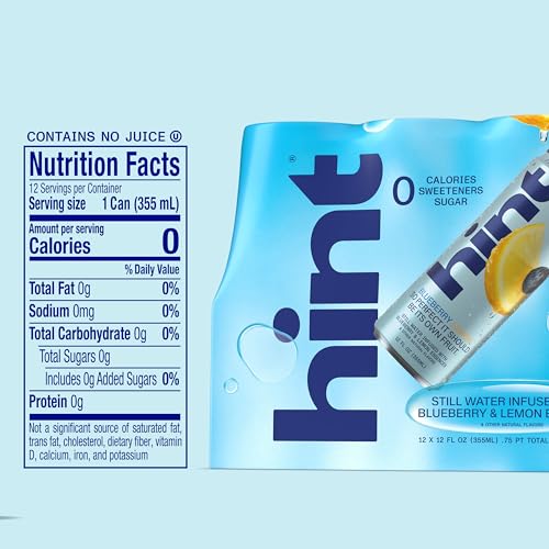 Image of Hint Canned Water Zero Sugar 0 Calories - Blueberry Lemon (12 pack)