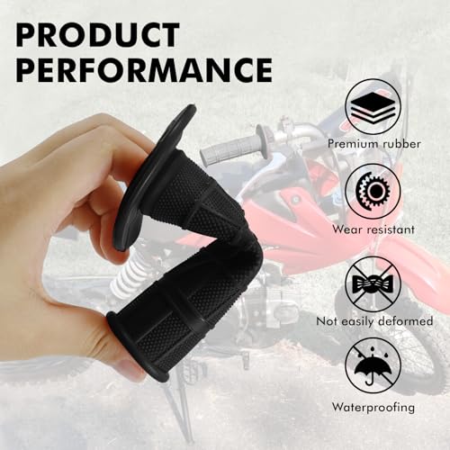Image of 2PCS Non-Slip Rubber Motorcycle Handlebar Grips, Universal Fit for Motorcycle, Dirt Bike, ATV, Powersports Accessories (Black)