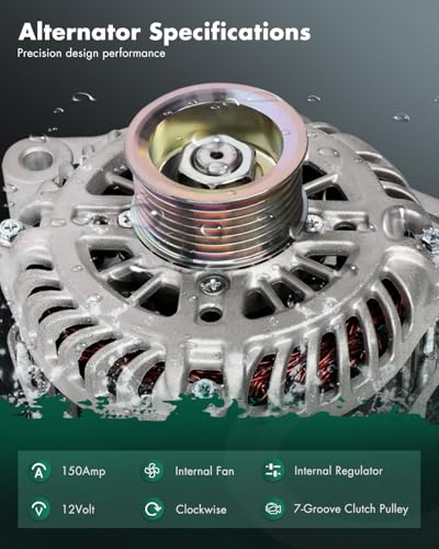 Image of SCITOO Alternator Fits for Nissan 350Z 07-09, 370Z 09-16, for Infiniti M35 09-10,for Q50 Q60 14-15,for Q70 QX50 QX70 14-16,for G37 08-13, V6 3.5L 3.7L, 150A High-output CW 7-Groove 11340 A003TJ1991