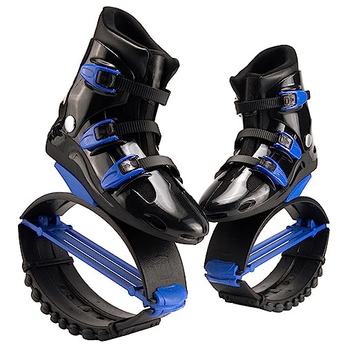 Jumping Shoes Zapatos de Salto de Canguro - Zapatos de Rebote de Fitness Profesional - Botas de Salto for niños Adultos Adolescentes con resortes de tensión de 3 Piezas - 33-42 EU (Color : Black Blue