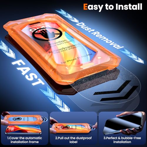Image of UniqueMe for iPhone 15 Plus Screen Protector - [Military Grade Shatterproof & 9H+ Hardness] Screen Protector 15 Plus Tempered Glass Full Coverage Protection, Easy Installation, 2 Packs