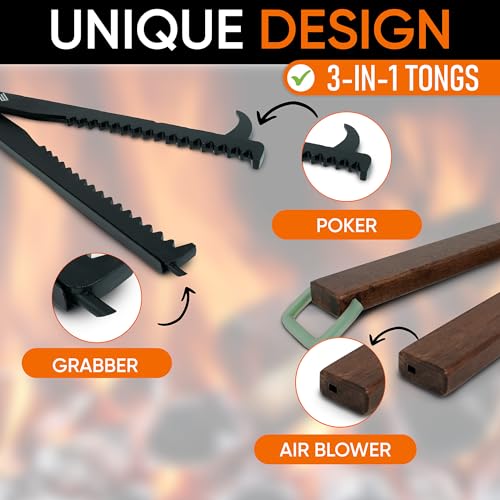 Master the Flames with Our All-in-One Fire Pit Tongs!