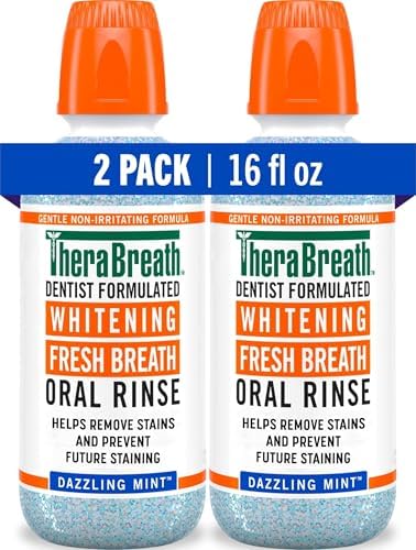 TheraBreath Whitening Mouthwash, Dazzling Mint, 16 oz, 2-Pack