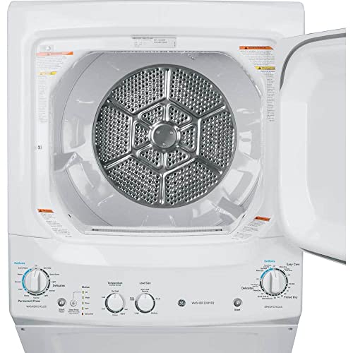 GE GUD27ESSMWW Unitized Spacemaker 3.8 Washer with Stainless Steel Basket and 5.9 Cu. Ft. Capacity Electric Dryer, White - Image 7