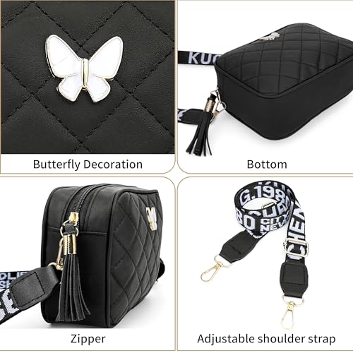 Small Quilted Shoulder Bag for Women Trendy Cross Body Purse with Butterfly Design Crossbody Bag for Ladies2