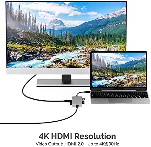 Sabrent 9 in 1 USB-C HUB Win-Mac/Card-Reader/HDMI/4 USB Ports/Ethernet/PD (HB-UHPN)