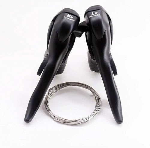 Miniatura 4 de Micronew STI Road Bike Shifters Doble 2 × 9 Palanca de velocidad Freno Cambio Grupo de Cambio de Bicicleta Compatible para Shimano Sora 9 velocidades