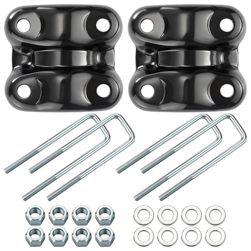 Rear Axle U-Bolts & Plates Kit Compatible with Chevy GMC C1500 K1500 1988-2000 Silverado Tahoe Yukon Escalade Heavy-Duty Suspension U-Bolt Set Replaces 15592585 15592586