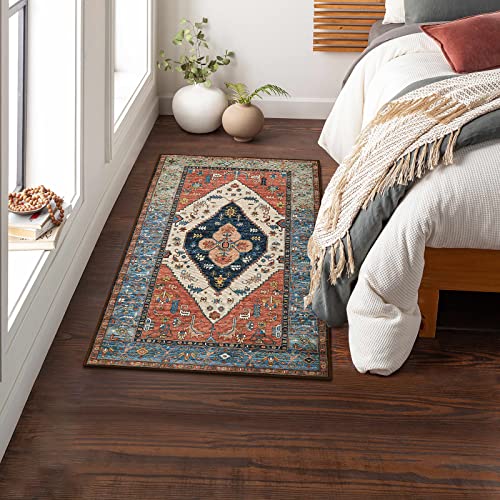 Beeiva Persian Rug Runners For Hallways, 2X4 Boho Kitchen Runner Rug Non-Slip, Vintage Tribal Medallion Non-Shedding Bathroom Rug Washable Hallway Runner Rug For Entryway Bedroom Kitchen #TOP6