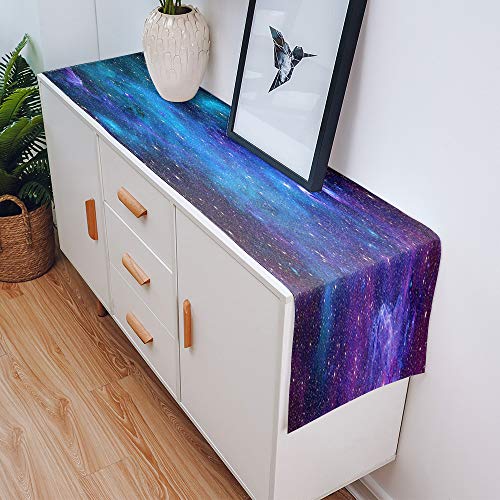 Dining Table Runner Dresser Scarf Linen Burlap Fabric,Galaxy Stars In Space Universe Celestial Astronomical Planets Washable Table Runners 72 Inches Long For Home Kitchen Wedding Party Decor #TOP3