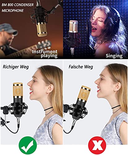 Zashly Microphone Studio, Condenser Microphone Kit With Adjustable Mic Suspension Scissor Arm, Metal Shock Mount And Pop Filter For Recor #TOP6