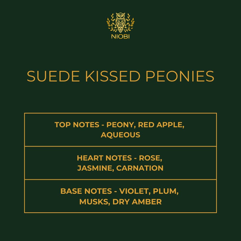 Bougie parfumée de luxe | Cire de noix de coco et de colza coulée à la main | Prune foncée, cerise noire et ambre | 250 g (pivoines baisées au daim)