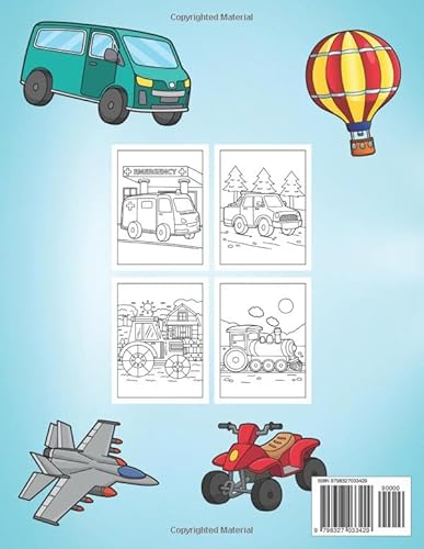 Easy Vehicles Coloring Book for Toddlers: Big, Fun and Easy Designs of Vehicles for Children of All
