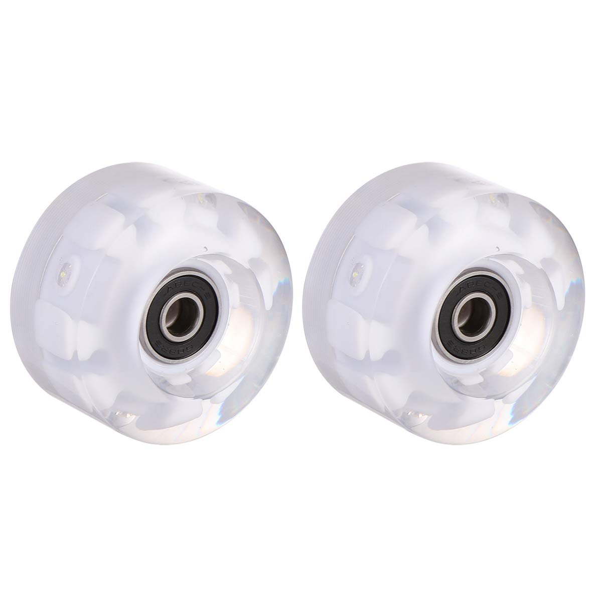 BESPORTBLE 2pcs Pu Flashing Roller Skate Wheels with Bearings for Double Row Skating Wear-Resistant Ice Skate Accessories Suitable for Outdoor and Indoor Use