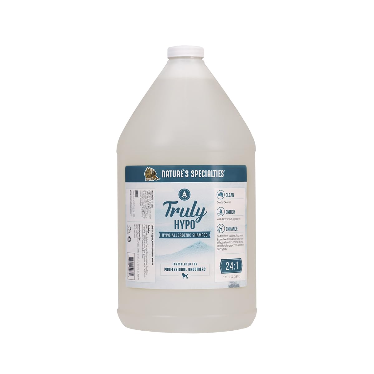 Nature's Specialties Truly Hypo Shampoo - Hundeshampoo - Hypoallergenes Hundeshampoo für Juckende Haut - Entfernt Sanft Schmutz und überschüssiges Öl - Tränenfreie Lösung, 3.8L