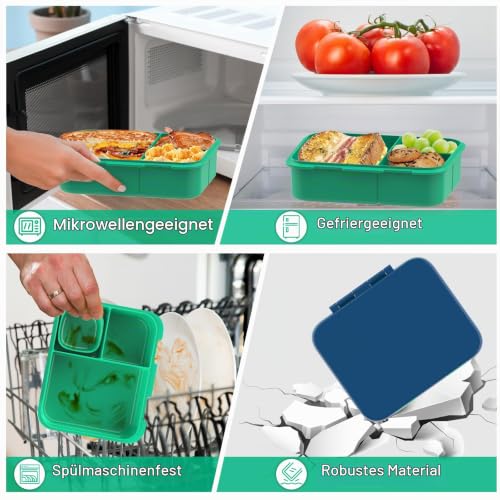 hombrima Lunchboxen, Bento Lunchbox Frischhaltedose mit Multi-Fächern für Jungen Mädchen Kinder Erwachsene Arbeit Schule Picknick Outdoor – Ansicht 5