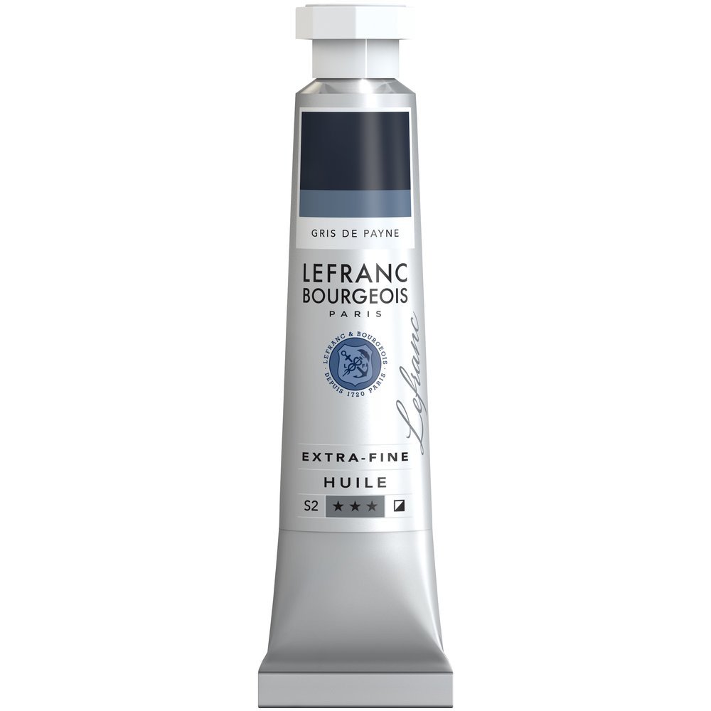Lefranc Bourgeois 405020 extra feine Ölfarbe in Künstlerqualität aus hochwertigen Pigmenten, lebendige Farben, hohe Lichtechtheit, 20ml Tube - Paynes Grau