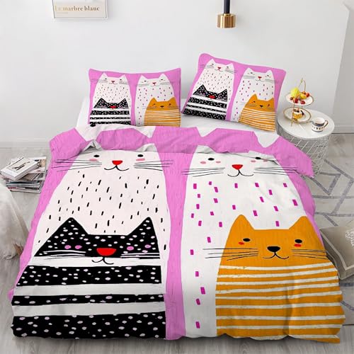 Housse de Couette 160x200 Chat pour des nuits douces en microfibre