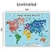 MWB World Map Wall Art Poster for Kids - Educational Map Posters for Kids includes Countries, States, Capitals & Pictures | Perfect for Classroom Decor or Home | 18