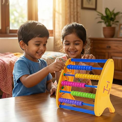 Image of FLYI - Abacus for Kids | Early Math Learning with Colorful Counting Beads, Durable Plastic with Multi-Color Beads, 3+ Years Learning Toy with Lacing & Tracing Activity