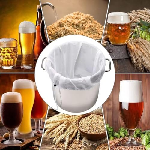 Miniatura 5 de Wyan Bolsa De Filtro De Cerveza Casera-2 Piezas Bolsa Filtro Cerveza Multiuso,Paño Filtro De Queso,Para Vino, Cerveza, Café, Zumo De Frutas, Mermelada 39 27cm,Malla 70