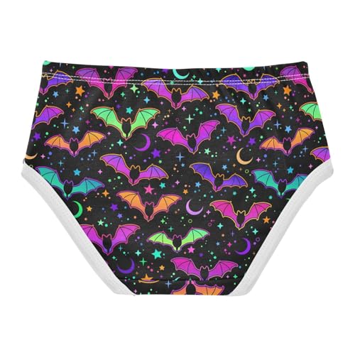Little Girls' Soft Cotton Underwear Kids Breathable Comfort Colorful Bats Panties Briefs Toddler2