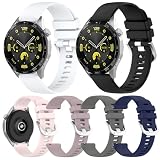 6 correas de reloj de silicona compatibles con Huawei Watch 4 Pro/GT Runner/GT4 de 46 mm/GT3 de 46 mm/GT2 de 46 mm, correa de repuesto suave, pulsera...