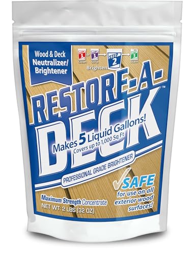 Restore-A-Deck Wood Brightener – Neutralizes & Brightens Exterior Wood After Cleaning or Stripping...