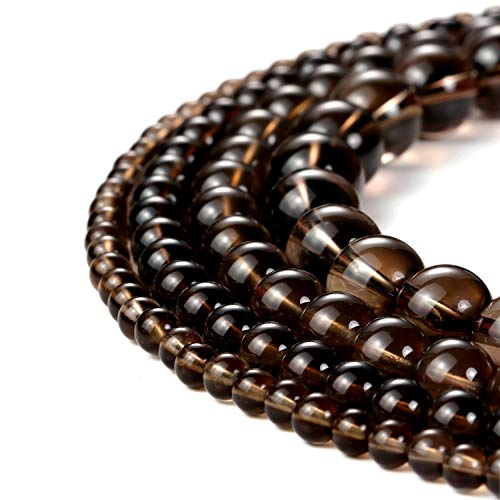 Haamiiqii 35Pcs 10Mm Natural Smoky Quartz Beads Round Loose Gemstone Beads For Jewelry Making Diy Bracelet Necklace #TOP2